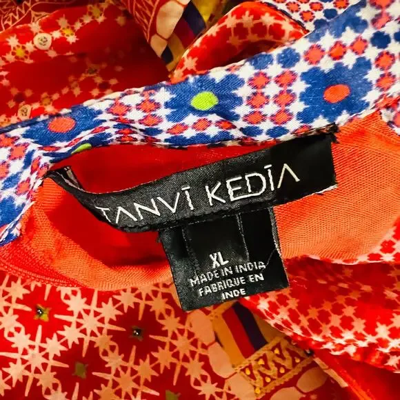 Anthropologie Tanvi Kedia Sol Patchwork Beaded Dress Size XL - Picture 4 of 9